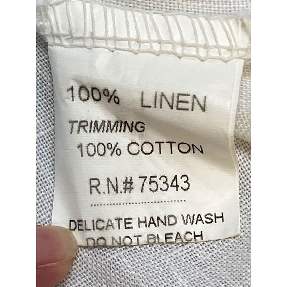 Bellambra White Eyelet 100% Linen Tunic Top Oversized Ruffled Made In Italy - Picture 8 of 11